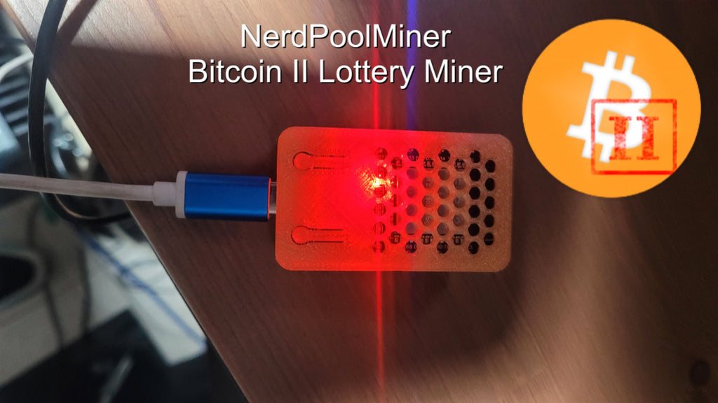 Bitcoin II NerdPoolMiner 350kH/s + USB-C, Bitcoin II Solo Lottery Miner